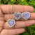 Conjunto De Coração Roxo Fusion Cravejado Cristal Prateado