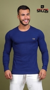 Camiseta Manga longa Canelado - Azul Marinho