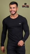 Camiseta Manga Longa Canelado - Preta