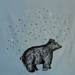 Manta de gasa oso azul