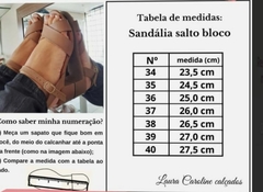 Sandália de amarração Laura Saltinho Bloco com tiras finas (5 cm)