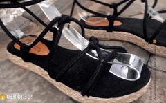 Imagem do Sandália Flatform Paula Sola Corda Feminina Nó de amarrar gladiadora