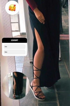 Sandália Flatform Paula Sola Corda Feminina Nó de amarrar gladiadora na internet