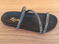 Sandália Talita papete tiras em Z com brilho de strass - comprar online
