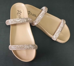 Sandália Alice papete duas tiras com brilho de strass - comprar online