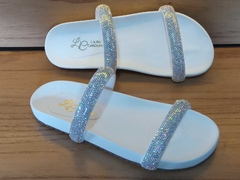 Sandália Alice papete duas tiras com brilho de strass na internet