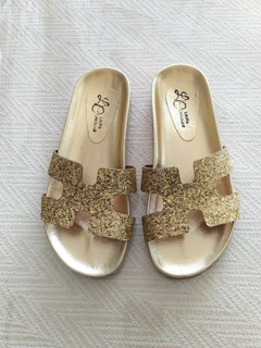 Sandália Amanda papete moderna com brilho - comprar online