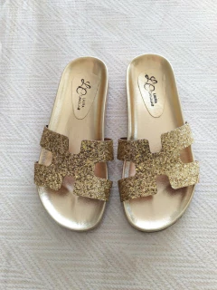 Sandália Amanda papete moderna com brilho - comprar online