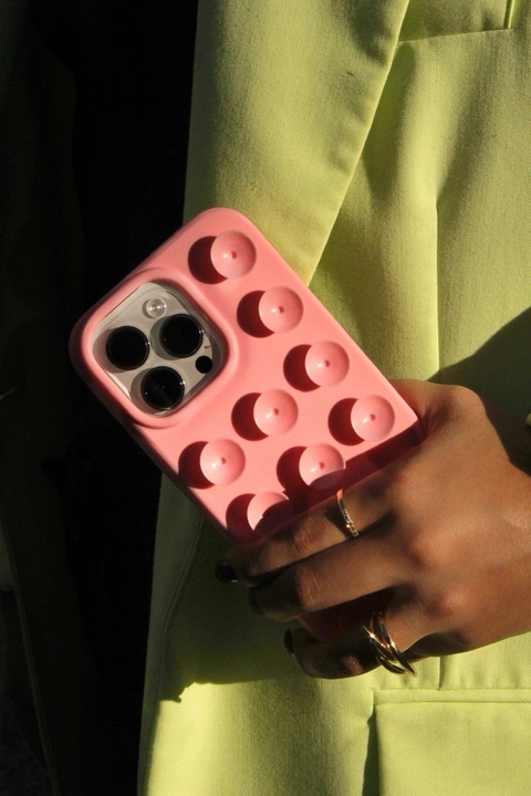 Case Malva Rosa De Silicona Con Soporte - comprar en línea