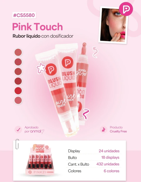 RUBOR EN CREMA PINK TOUCH PINK21