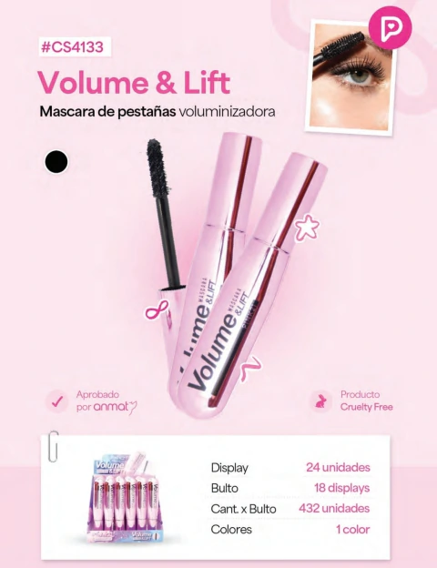 MASCARA DE PESTAÑAS VOLUME & LIFT PINK21