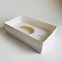 CAJA PARA MEDIO HUEVO DE PASCUA RELLENO N°15 CON TAPA PVC - Vikybox