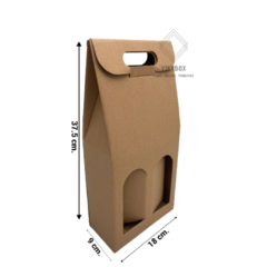 Caja Para Dos Botellas De Vino/Copa