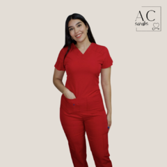 Scrub rojo mujer