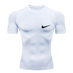Camisa Casual De Compressão Homem De Corrida Ginásio Esportiva Topo - loja online