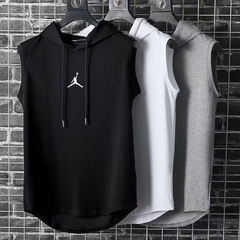 Colete Masculino ins Basquetebol Esportivo Camiseta Com Capuz Largo Sem Mangas - comprar online