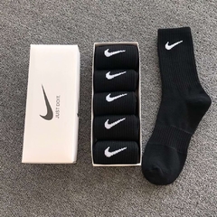 Meias Nike Cano Alto – Caixa com 5 Pares 100% Algodão - loja online