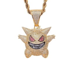 ￼Hip Hop Colar/Corrente Com Pingente De Zircônia Elf Fantasma - comprar online