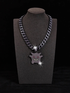 Colar cubano roxo para homens, hip hop, punk, cleinstone, pingente pequeno diabo, novo lançamento - comprar online