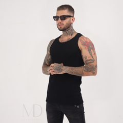 Regata Camisa Masculina Estilo Americano Canelada Justa - comprar online