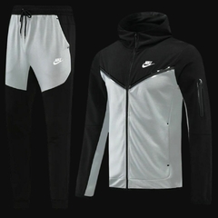 Conjunto Nike Tech Fleece Bicolor | Estilo Cinza e Preto com Capuz na internet