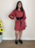 Vestido Curto Suede Babado