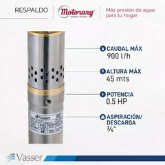 BOMBA SUMERGIBLE VASSER 2" 0.50 HP BT2-50 * - comprar online