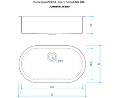 PILETA JOHNSON ACERO 304 CURVE (SOPAPA CESTILLO ANTIR) SI77A * en internet