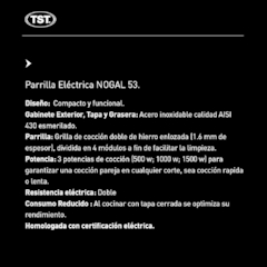 PARRILLA ELECTRICA NOGAL 53 * en internet