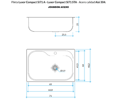 PILETA JOHNSON ACERO 304 LUXOR COMPACT (SOPAPA CESTILLO ANTIR) SI71A * - comprar online