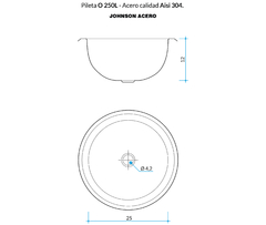 PILETA JOHNSON ACERO 304 (SOPAPA CESTILLO) 0250L * - comprar online