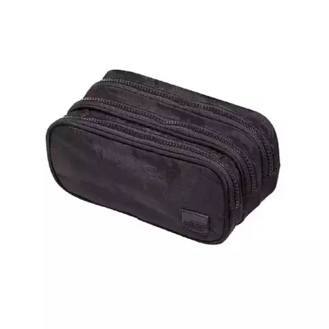 Estojo BRW Nylon 3 Zipers Preto
