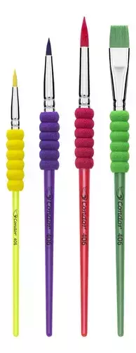 Kit Escoilar Pincel Condor 406 Cabo Anatomico - 4 Pçs - comprar online