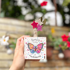 Mini Vaso Quadrado Somos feitos de mudança 8x8