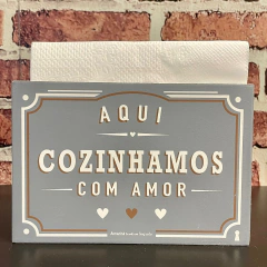 Porta Guardanapo Aqui cozinhamos com amor