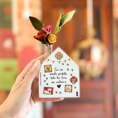 Mini Vaso Casinha Todo lar cachorro - Branca 10x8 cm