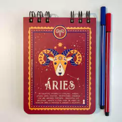Caderneta P Aries signos 11,3x15,2 - 80Fls Sem Pauta