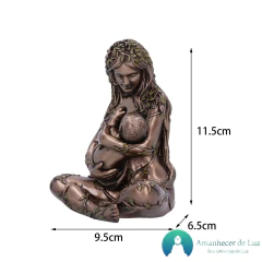 Escultura de Resina Gaia Mãe Terra - Amanhecer de Luz - Seu Universo de Luz Loja Online de Artigos Religiosos