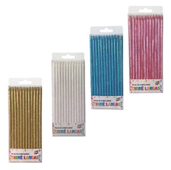 Velas gibreadas brillo x12 unidades