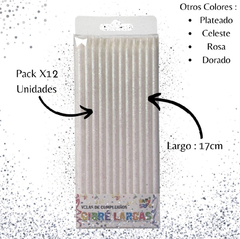 Velas gibreadas brillo x12 unidades - comprar online