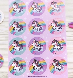Stickers unicornio x10 planchas