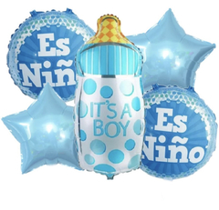 Set de globos Metalizados Baby es Niño