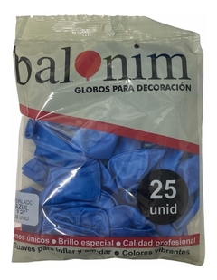 Globos x25u. balonim Perlado Azul