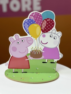 ADORNO CON BASE PARA TORTA PEPPA PIG