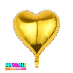 GLOBO METALIZADO CORAZON DORADO