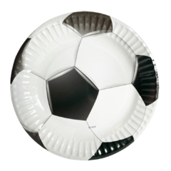 PLATO DE POLIPAPEL 17cm *FOOTBALL* x6 unidades