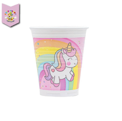 Vasos plásticos unicornio x10