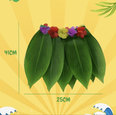POLLERA hawaiana hula de hojas palma