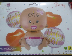 Set de globos Metalizados BABY GIRL