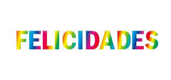 Banner felicidades multicolor metalizado